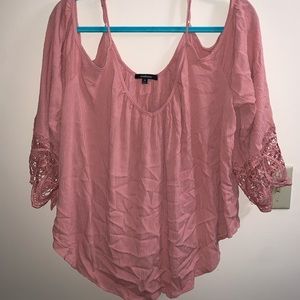 Plus size pink blouse